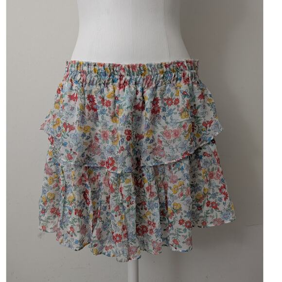 NWT Loveshackfancy Ruffle Mini Skirt - Ibiza Blue - Picture 3 of 14